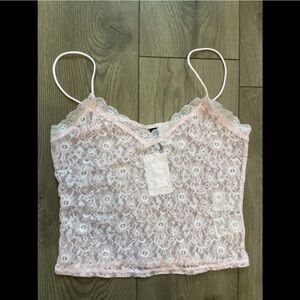 Pink lace cami